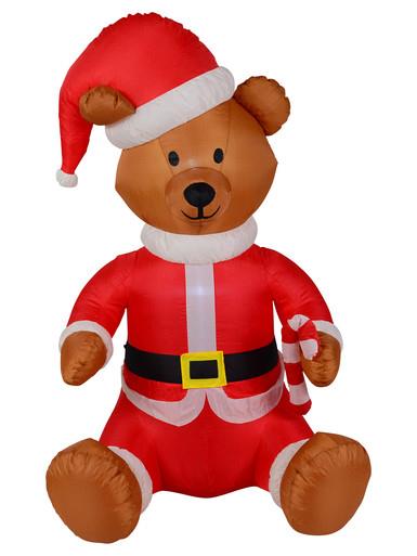 Sitting Teddy Bear In Santa Suit Inflatable – 1.5m