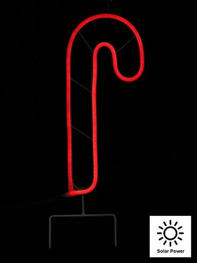 Red Neon Flex Candy Cane Solar Powered Christmas Path Light – 36cm