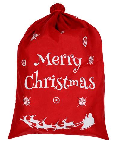 Red Felt Merry Christmas & Sleigh Silhouette Gift Santa Sack – 88cm