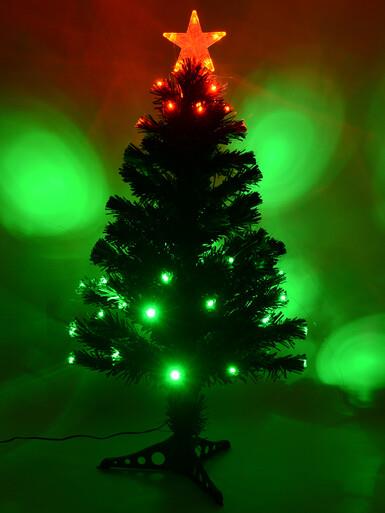 Multi Colour With Bauble Decorations Fibre Optic Tree – 90cm