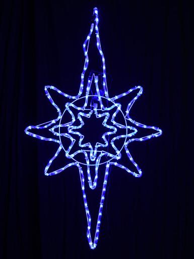 Star Of Bethlehem Blue LED Rope Light Silhouette – 1.1m