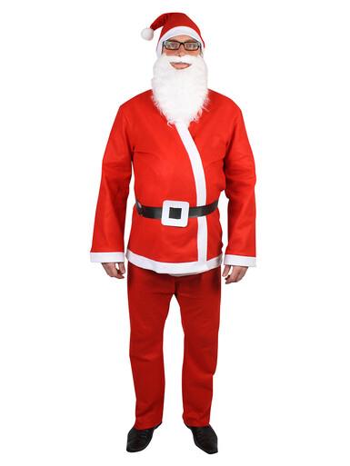 Budget 5 Piece Adult Santa Suit Costume – One Size Fits Most