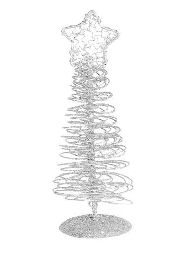 Silver Spiral Wire Tree Table Top Ornament – 15cm