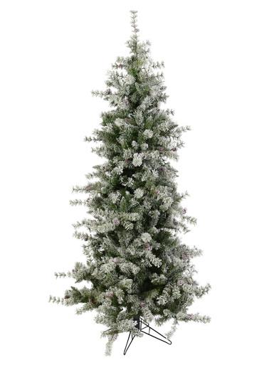 Slimline Flocked Christmas Tree with Pinecones – 1.8m