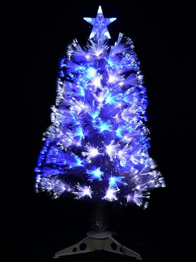 Blue & Cool White LED Fibre Optic Tree With Transparent Leaves – 90cm