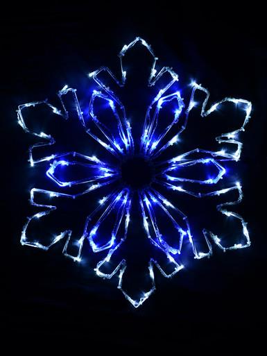Blue & Cool White LED Snowflake String Light Silhouette – 58cm