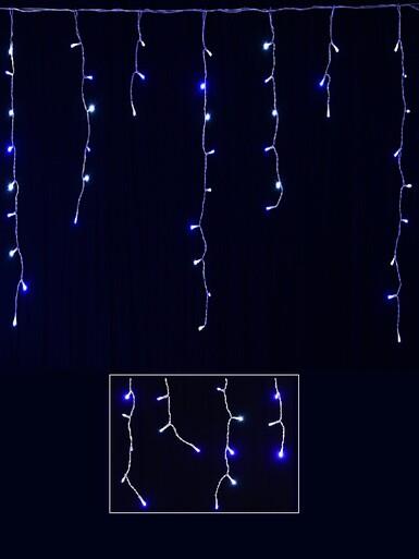 360 Blue & Cool White Concave Bulb LED Christmas Icicle String Light – 8m