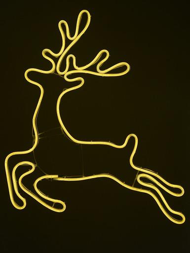 Flex Neon Warm White Reindeer Silhouette – 78cm