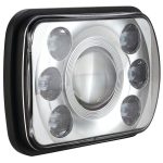 LED Rectangle Low Beam Headlight, Ignite 7×5 Chrome