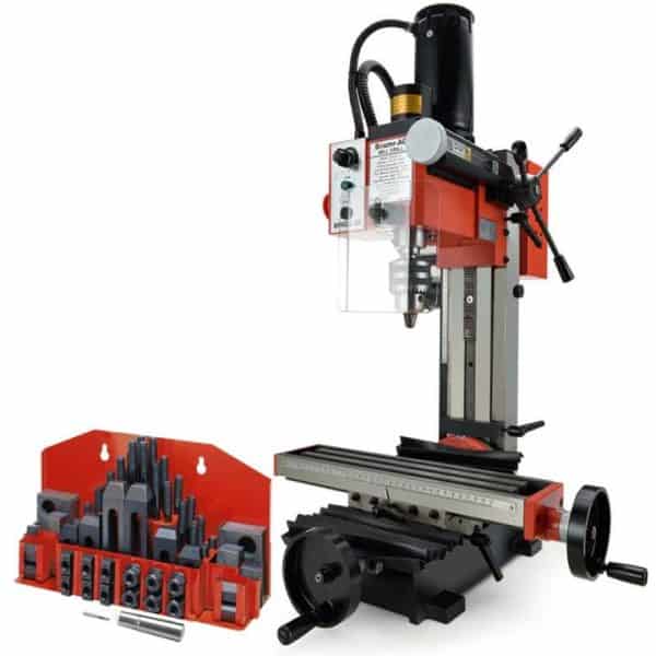 BAUMR-AG 350W Variable Speed Vertical Tilting Head Benchtop Mini Mill Drill Press, with Clamp Kit