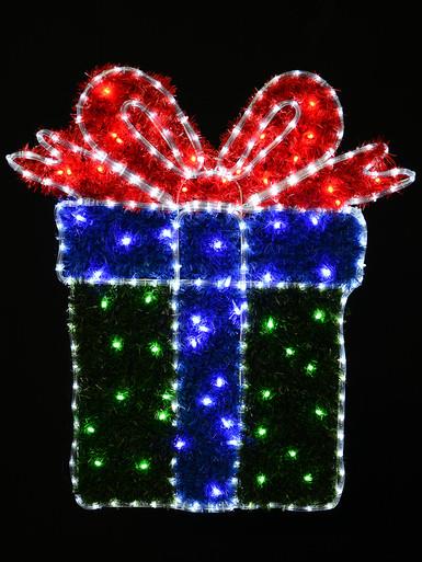 Red & Green, & Cool White LED Present Rope Light Motif – 95cm