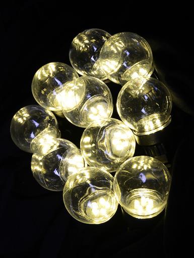 10 Clear G60 Festoon Christmas Party Lights With 50 Warm White LEDs – 5m