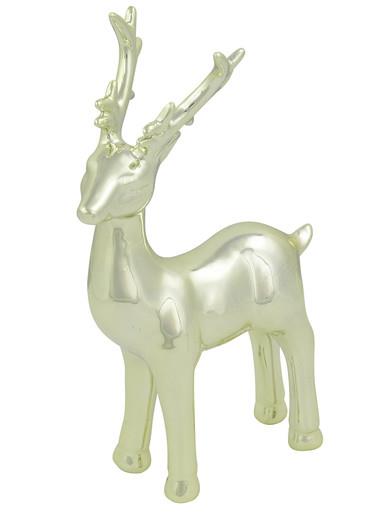 Champagne Elegant Standing Cermic Reindeer Ornament – 20cm