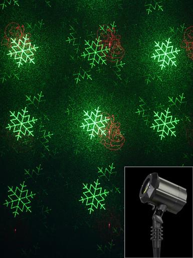 Multi Point Red & Green Christmas Pattern Garden Laser Light – 12m x 12m