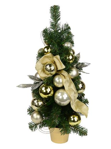 Gold & Champagne Bauble Pre-Decorated Pine Table Top Tree – 65cm