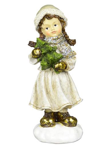 Girl with Christmas Tree Standing Ornament – 19cm
