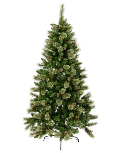 Dawn Dew Light Traditional Christmas Tree with Pine Cones & 1164 Tips – 2.3m