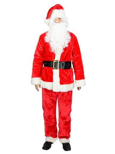 Standard 6 Piece Plush Full Santa Suit – One Size Fits Most