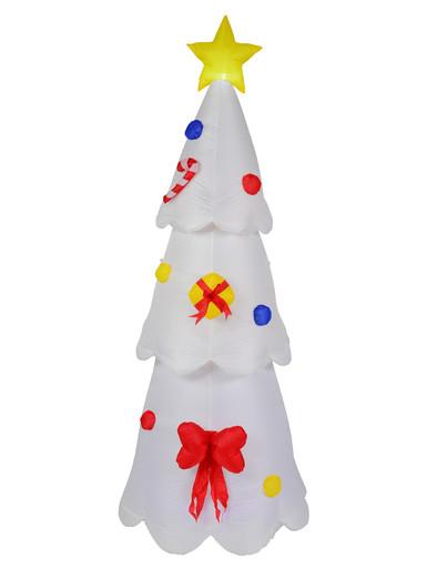 Standing Christmas Tree with Decorations & Multi Coloured Lighting – 2.4m