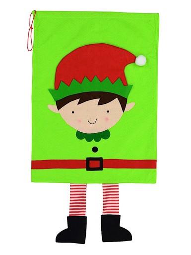 Elf With Dangling Legs Green Christmas Gift Santa Sack – 90cm